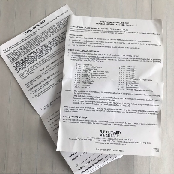 Carols of Christmas II Clock - Howard Miller - NIB - Vintage - Picture 13 of 14